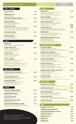 Courtyard Marriott Menu A3