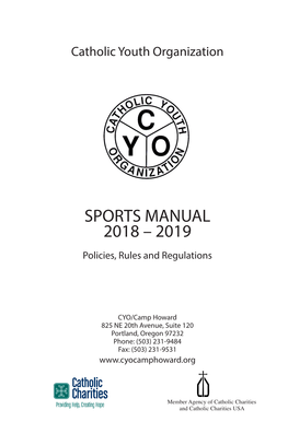 SPORTS MANUAL 2018 – 2019 Policies, Rules and Regulations