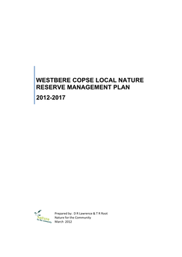 The Westbere LNR Management Plan