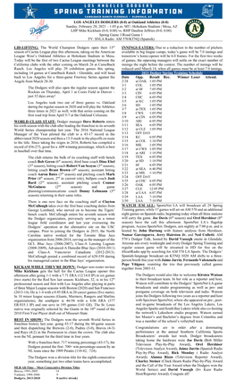 02-28-2021 Dodgers Game Notes