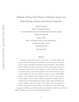 Methods of Class Field Theory to Separate Logics Over Finite