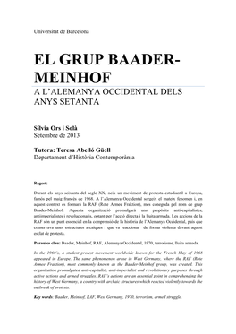 El Grup Baader-Meinhof