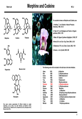 Morphine and Codeine, See