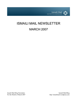 Ismaili Mail Newsletter March 2007