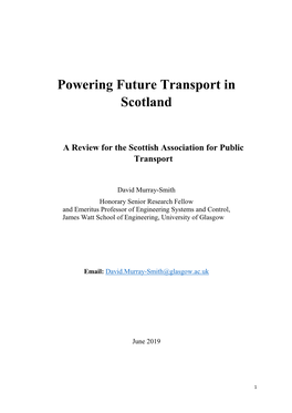 Powering Future Transport in Scotland