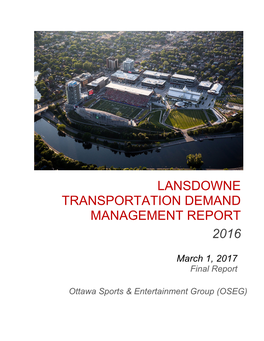 Lansdowne Transportation Demand Management Report 2016