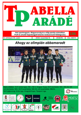 Tabellaparádé - Hetente Megjelenő Sportmagazin