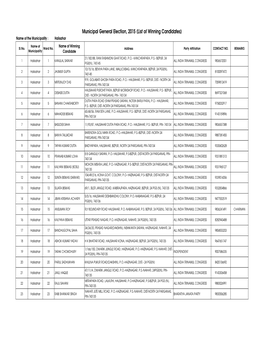 List of Winning Candidates) Name of the Municipality : Halisahar