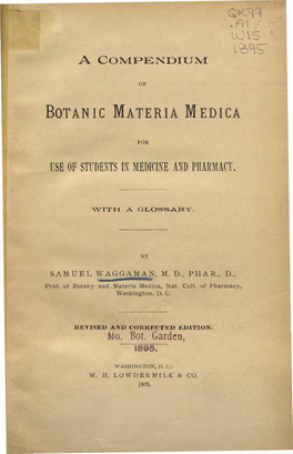 A Compendium of Botanic Materia Medica