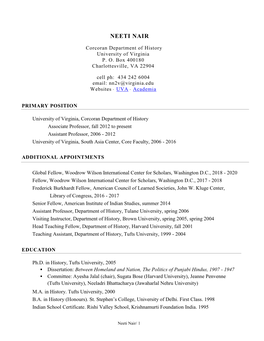 Neeti Nair CV .Pdf