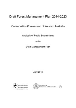 Analysis of Public Comment on the Draft Forest Management Plan