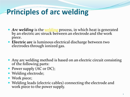 Principles of Arc Welding