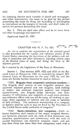 443] of MINNESOTA for 1907 631 for Indexing Therein Each Transfer Of