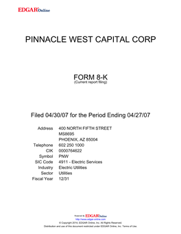 Pinnacle West Capital Corp