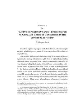 Evidence for Al-Ghazālī's Crisis of Conscience in His Iqtiṣād Fī Al-Iʿtiqād