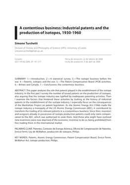 Industrial Patents and the Production of Isotopes, 1930-1960
