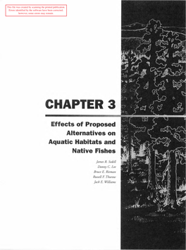 Effects of Proposed Alternatives on Aquatic Habitats and Native Fishes
