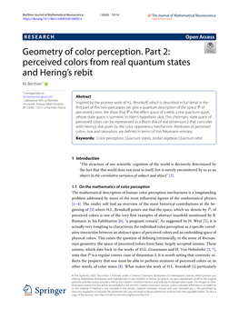 Perceived Colors from Real Quantum States and Hering's Rebit