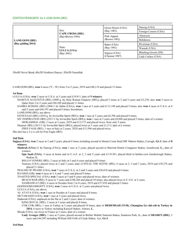 EDITED PEDIGREE for LAMLOOM (IRE)