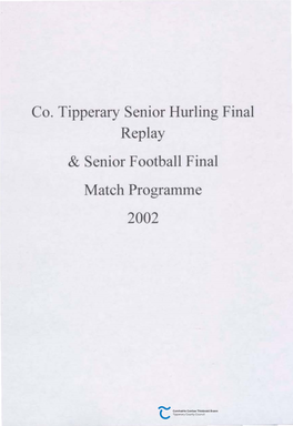 Co. Tipperary Senior Hurling Final Replay & Senior Football Final Match Programme