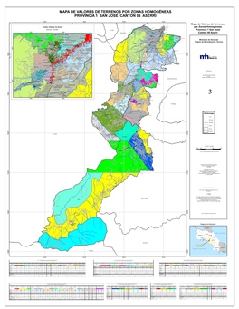 Mapa Del Cantón Aserrí 06, Distrito 01 a 07