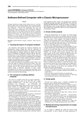 Software-Defined Computer with a Classic Microprocessor