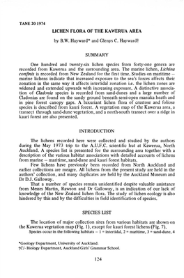 Lichen Flora of the Kawerua Area, by B. W. and G. C. Hayward, P 125