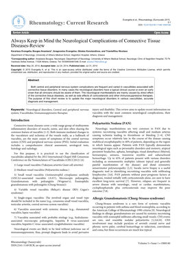 Always Keep in Mind the Neurological Complications of Connective