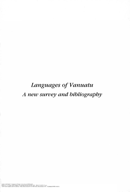 Languages of Vanuatu a New Survey and Bibliography