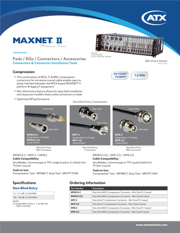 Pads / Eqs / Connectors / Accessories 3RU Active Chassis Connectors & Connector Installation Tools (Front View)