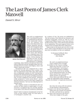 The Last Poem of James Clerk Maxwell Daniel S