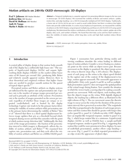 Motion Artifacts on 240-Hz OLED Stereoscopic 3D Displays