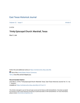 Trinity Episcopal Church: Marshall, Texas