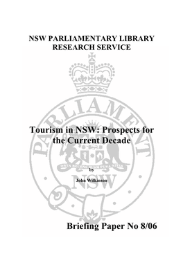 Tourism in NSW: Prospects for the Current Decade Briefing Paper No