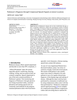 Parkinson's Diagnosis Through Compressed Speech Signals At