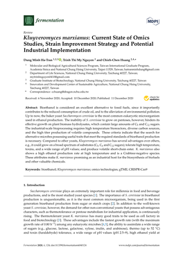 Kluyveromyces Marxianus: Current State of Omics Studies, Strain Improvement Strategy and Potential Industrial Implementation