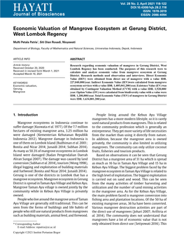 H a Y at I ISSN: 1978-3019 Journal of Biosciences EISSN: 2086-4094