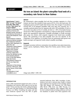 The Plant-Caterpillar Food Web of a Secondary Rain Forest in New Guinea