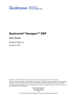 Qualcomm Hexagon DSP User Guide Contents