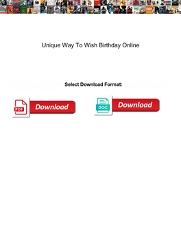 Unique Way to Wish Birthday Online