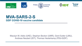 MVA-SARS-2-S DZIF COVID-19 Vaccine Candidate