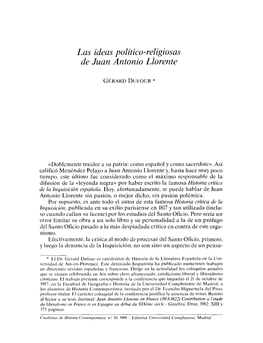 Las Ideas Político-Religiosas De Juan Antonio Llorente