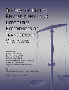 Related Needs, and Lifecourse Experiences of Transgender Virginians