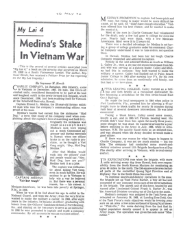 Medina's Stake in Vietnam War I