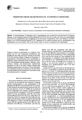 Terpenes from Heartwood of Juniperus Chinensis