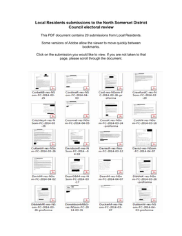 Local Residents Submissions to the North Somerset District Council Electoral Review