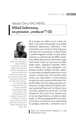 Mihail Sadoveanu, Un Prozator „Reeducat”? (II)