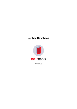 Author Handbook