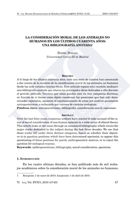 47 La Consideración Moral De Los Animales No Humanos En