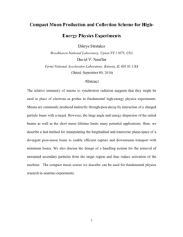 Compact Muon Production and Collection Scheme for High- Energy Physics Experiments